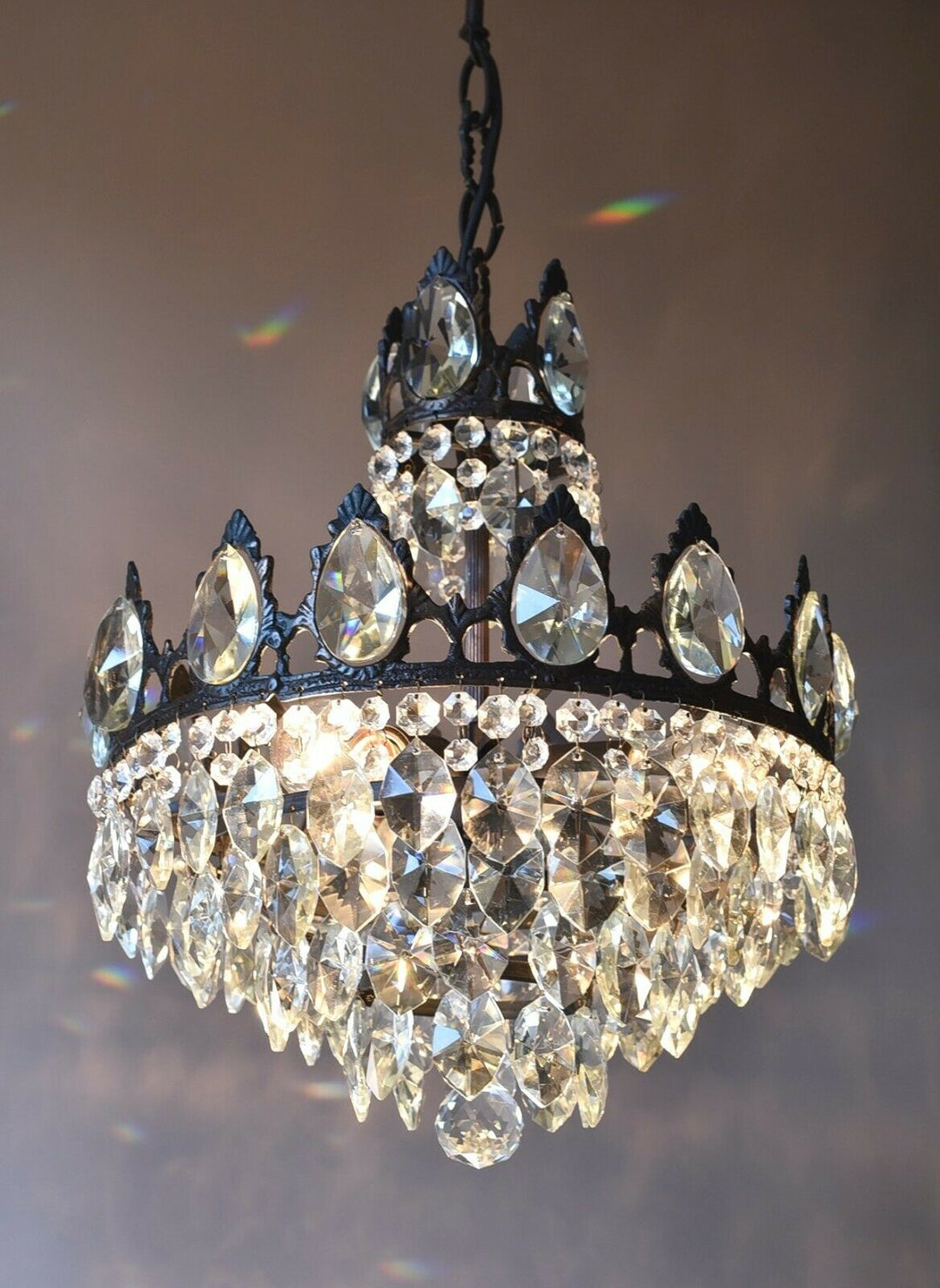 French Empire Vintage Crystal Chandelier, Antique Lighting, lamp, Home Light