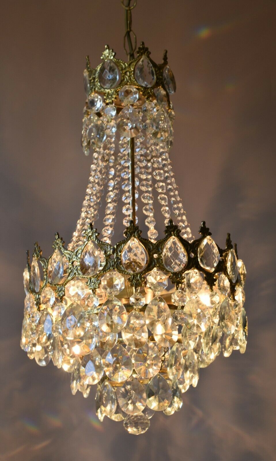 アンティーク/フレンチエンパイア式クリスタルシャンデリア 1950年代