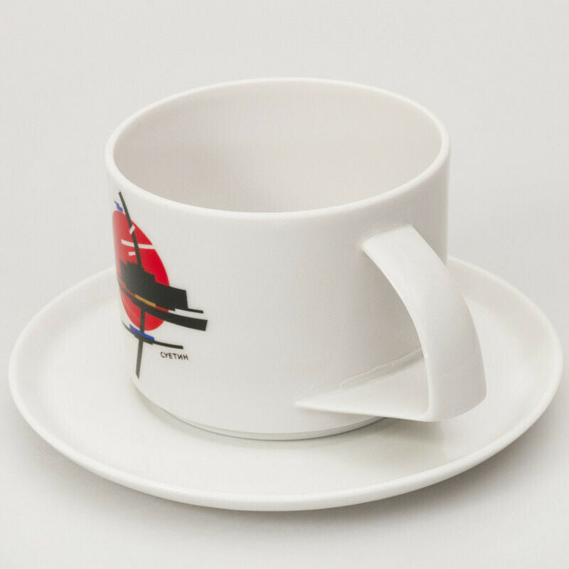 Suetin Teacup & Saucer by Imperial Porcelain Factory,Lomono