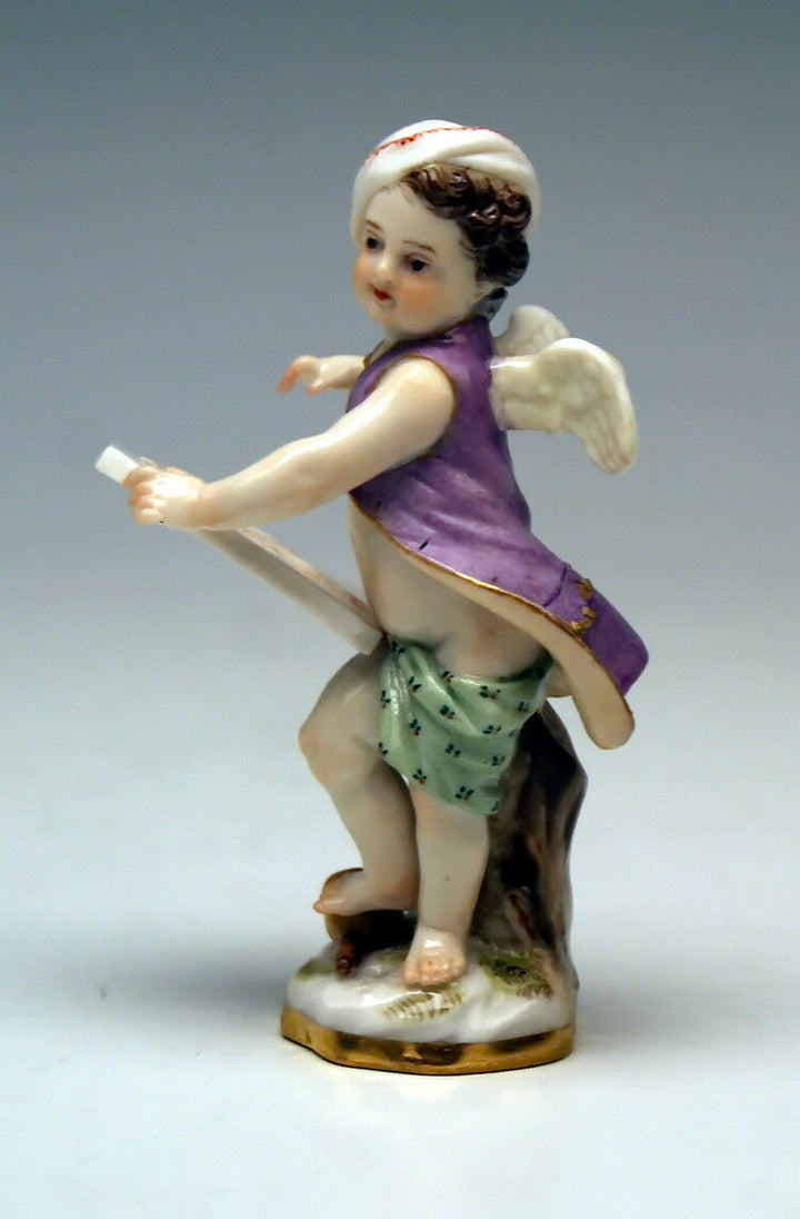 MEISSEN マイセン FIGUR VERKLEIDETEN AMORETTEN PUTTO ALS BILDHAUER MNR:19 UM 1850