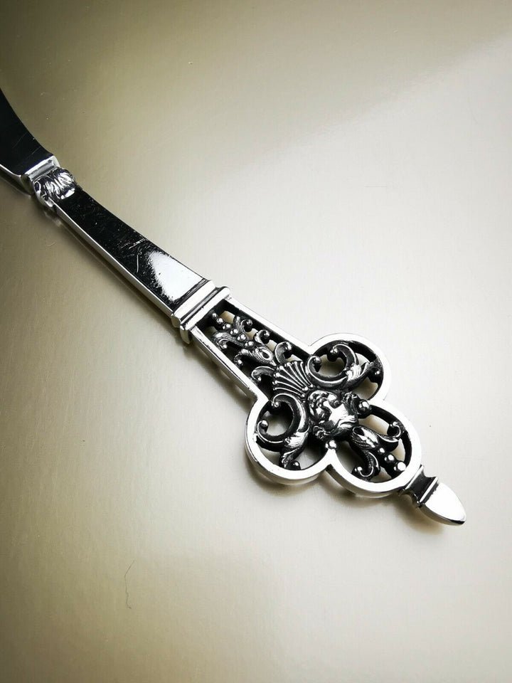 CARDEILHAC - Renaissance Mascaron service knife French antique silver Minerve