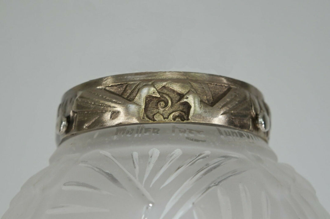 ミューラー兄弟 フレンチ・アールデコ調フラッシュマウント(クジャク)  ペア 1930年