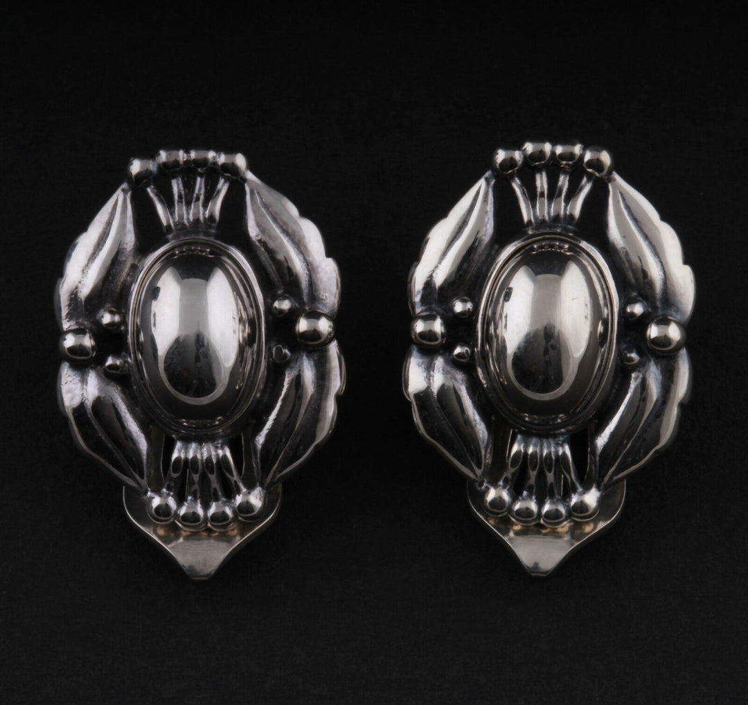 Georg Jensen Plata de Ley Oreja Clips De Año 2000 Con Silverballs. Raro