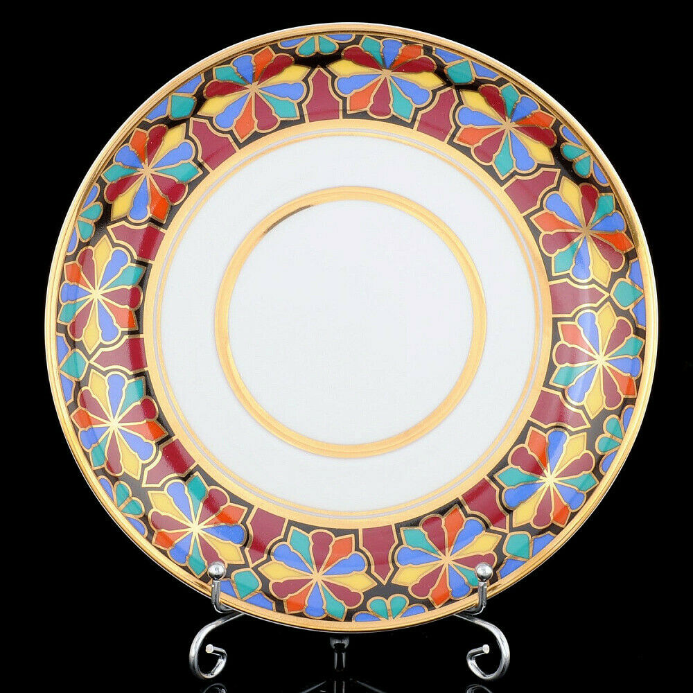 インペリアルポーセリン　蓋つきマグカップ＆ソーサーセット　ゴシック "GOTHIC" #1　ロモノーソフ