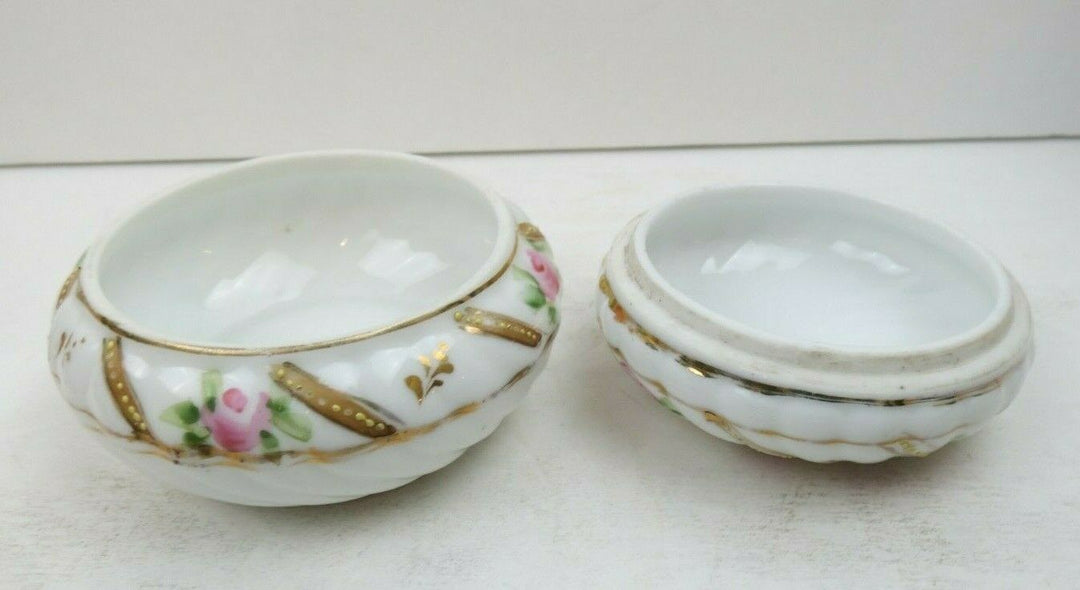 ANTIQUE MORIMURA NIPPON ROSES MORIAGE GOLD SWIRLS TRINKET DRESSER VANITY BOX