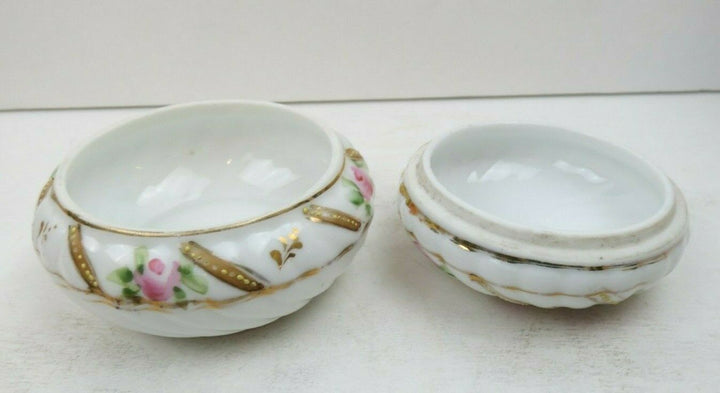 ANTIQUE MORIMURA NIPPON ROSES MORIAGE GOLD SWIRLS TRINKET DRESSER VANITY BOX