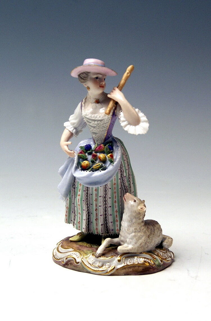 MEISSEN FIGUR EN PAAR SCHÄFER DUDELSACK SCHÄFERIN SCHAF KÄNDLER SHEPHERDS 1880