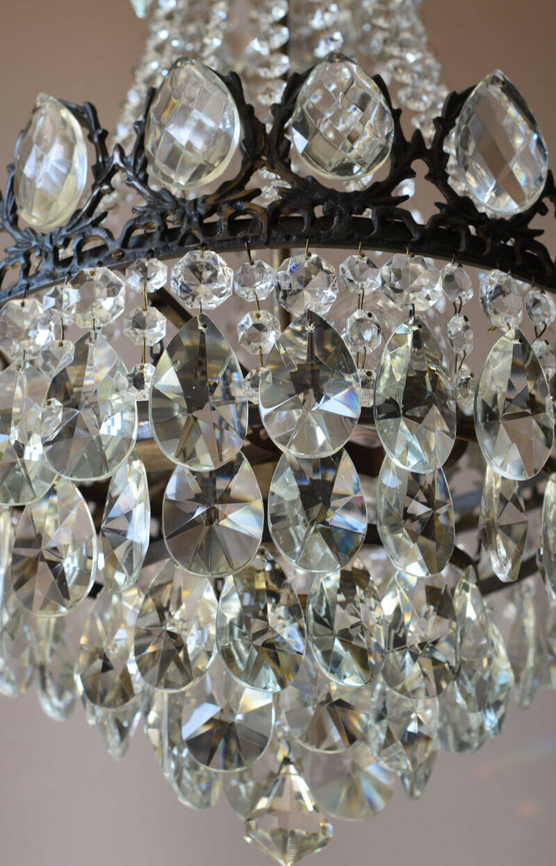 Easy Fit Antique / Vintage Crystal Chandelier, Empire Style Home Crystal Lamp