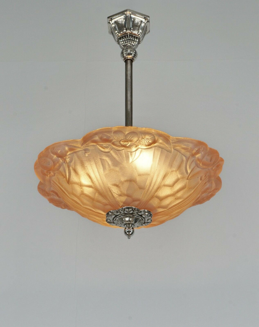DEGUÉ : FRENCH 1930 ART DECO PENDANT .... chandelier 1925 lamp muller era France