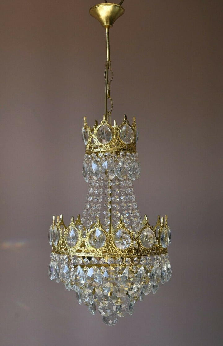 Brass Lighting Antique French Vintage Ceiling Living Room Bar Crystal Chandelier