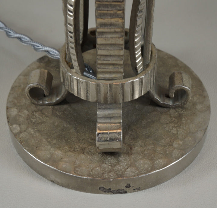 H.FOURNET and A.DELATTE : rare French art deco lamp wrought iron