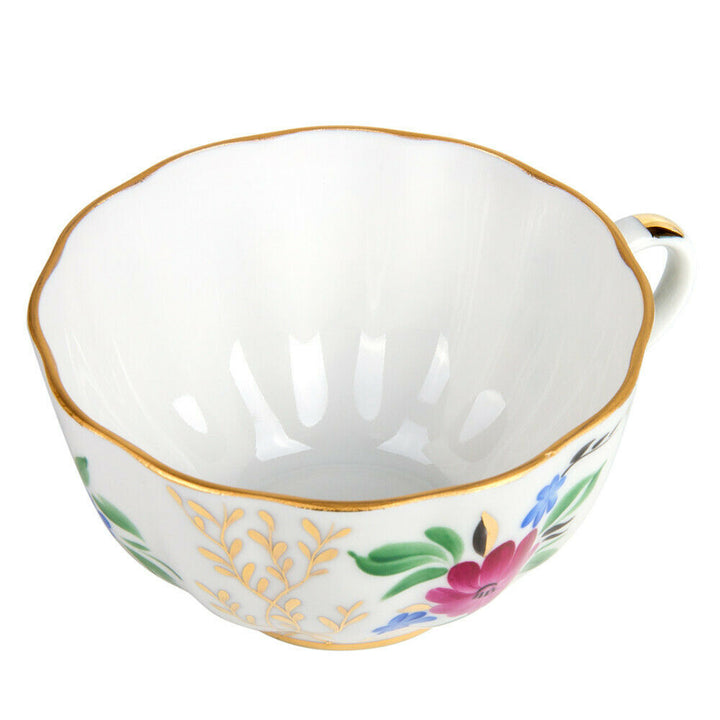 Golden Grass Teacup w/ Saucer by Imperial Porcelain Russian Lomonosov LFZ IFZ