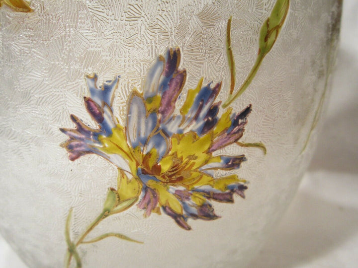 オールドバカラ　エグランチエ　アイリスの花が描かれたビスケットジャー