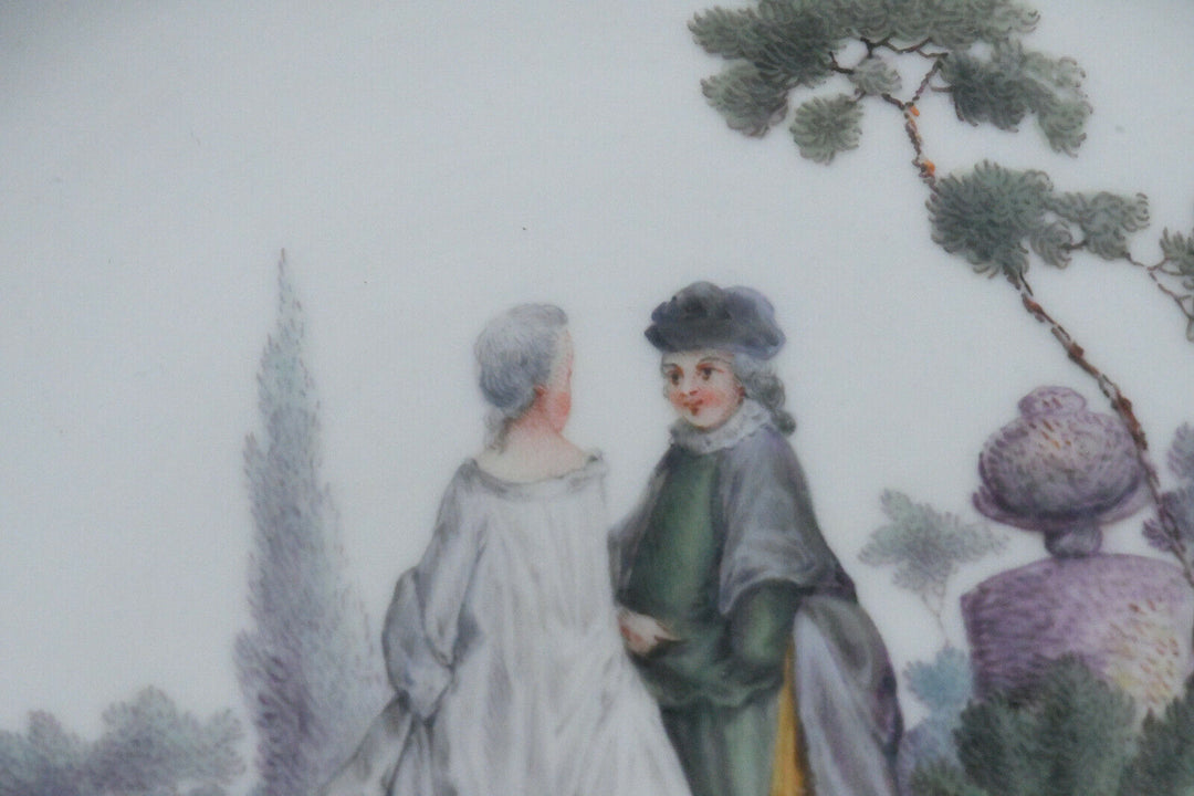 MEISSEN Watteau Szene Teller マイセン、 麥森 Knaufzeit um 1860 - 1880 plate Figuren