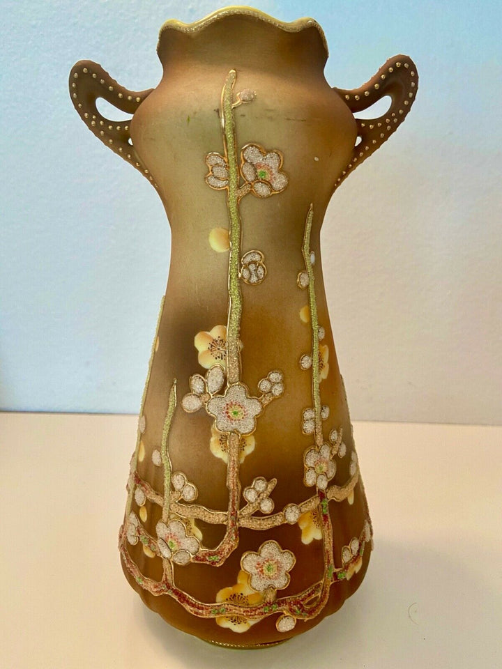 オールドノリタケ　コラレン　梅の花の花瓶　1909年