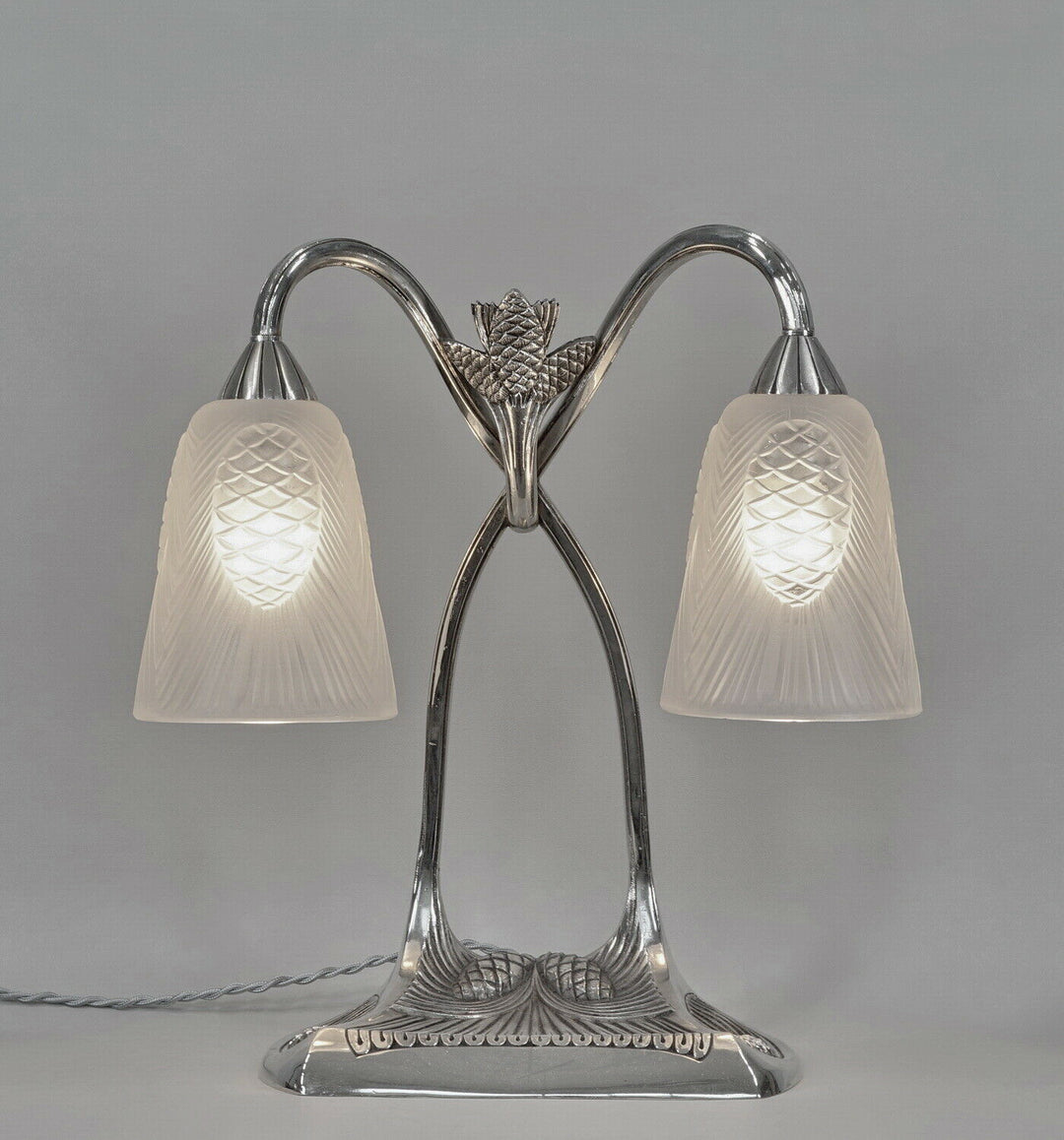 豪華レア！50's ルーサイト樹脂　螺旋ランプUSA アンティーク アールデコ ロベール・ブスケ＆デュゲ 1930年フランス製 アールデコランプ