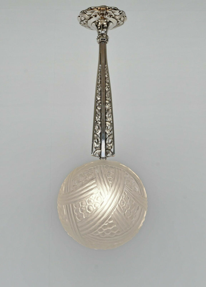 GUILLAUMIN ET BACHMANN & HANOTS : FRENCH 1930 ART DECO PENDANT LAMP ..... france