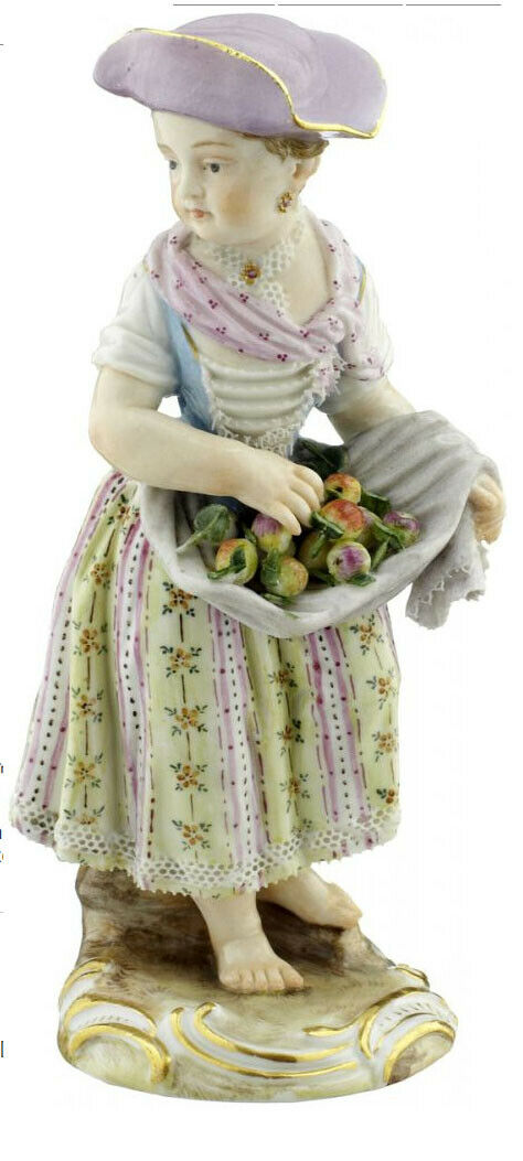 マイセン人形 リンゴ籠を持つ庭師の少女 J・J・ケンドラー作 一級品 12