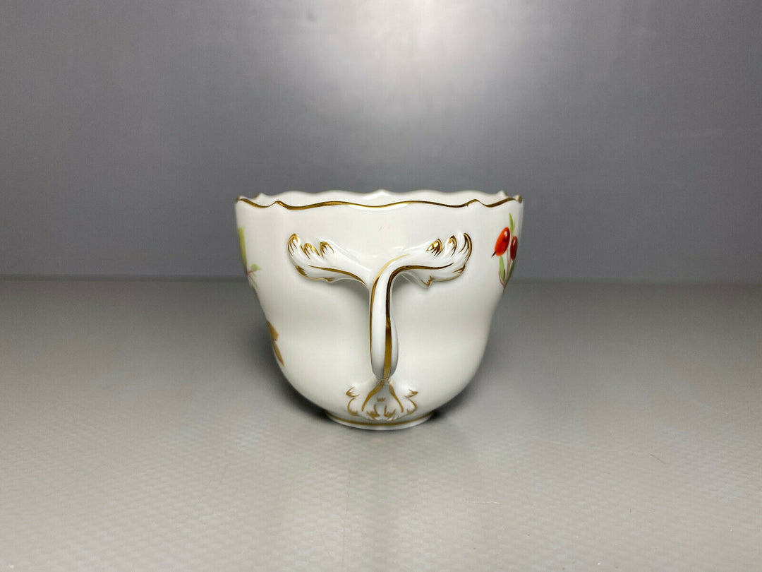 MEISSEN MOKKA GEDECK 2-TLG TASSE UT OBST FRÜCHTE MALEREI WALNUSS BEEREN BLUMEN