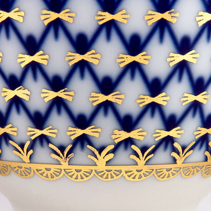 Cobalt Net Porcelain Teacup and Saucer, Imperial Porcelain Russia, 230 ml LFZ