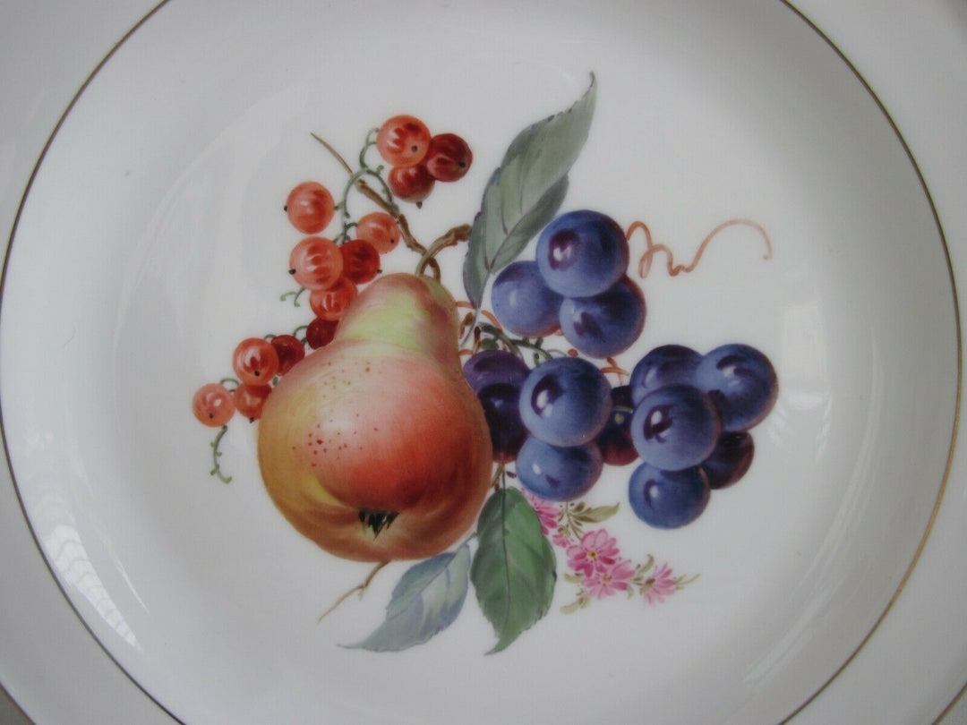 Schöner Meissen Obst-Teller mit Früchte-Dekor und Goldrand