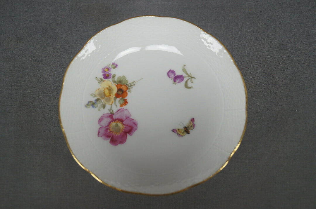KPM Berlin Hand Painted Dresden Floral Butterfly & Gold Tea Cup & Saucer D