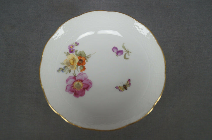 KPM Berlin Hand Painted Dresden Floral Butterfly & Gold Tea Cup & Saucer D