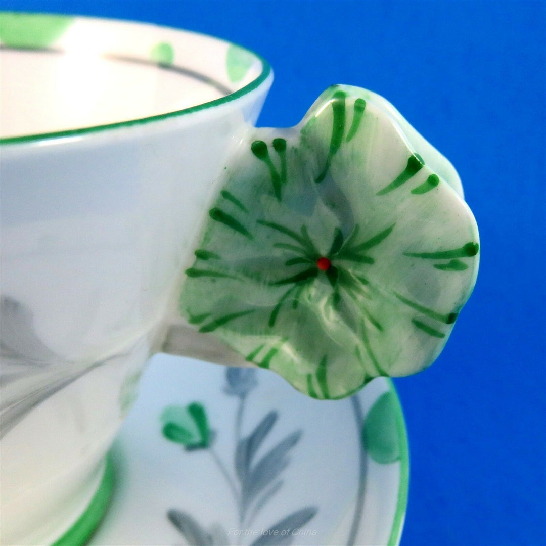 パラゴン グリーンフローラル パンジーフラワーハンドル ロイヤル