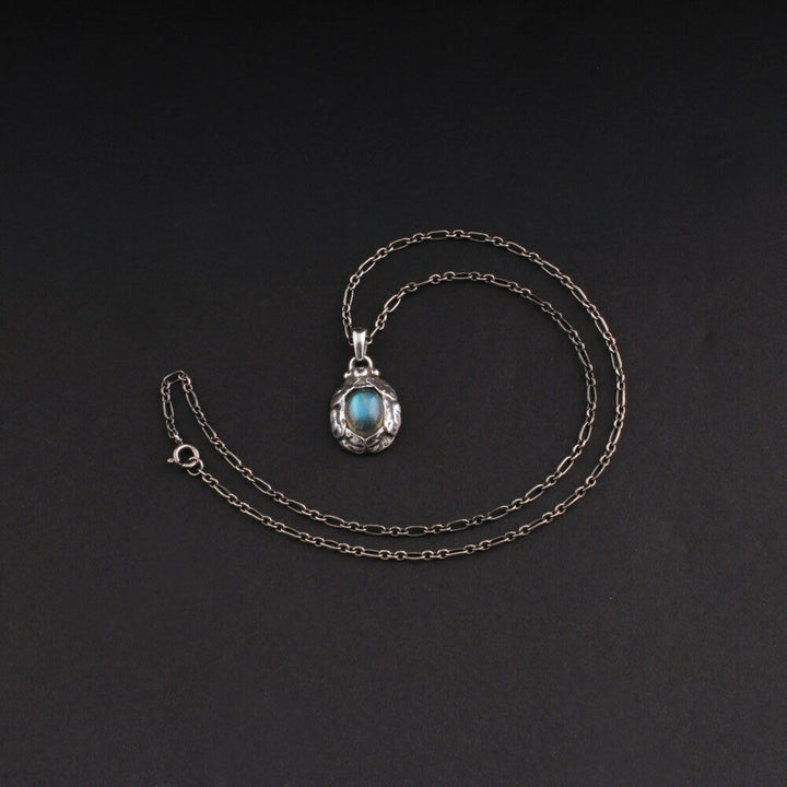 Georg Jensen Sterling Pendentif De Le An 1997 Avec Labradorite, Argent
