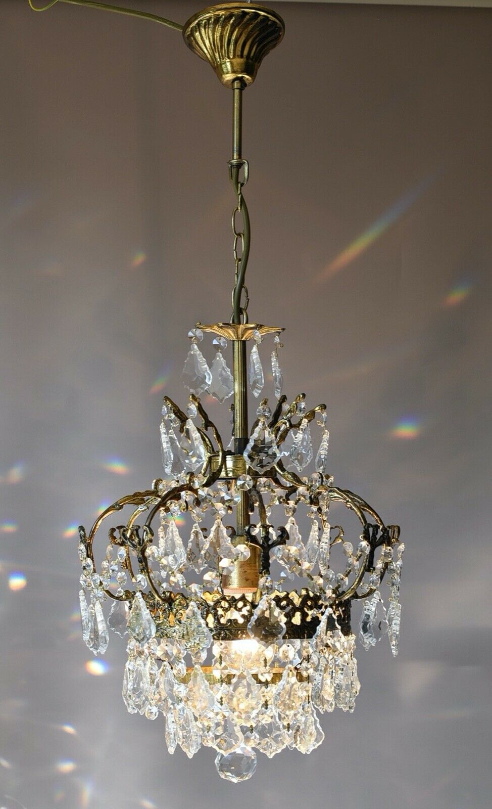 Rare Antique Style French Lamp Crystal Chandelier Home Living Interior Lighting