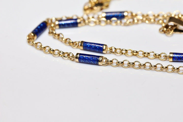 ヴィンテージ 14K エナメル パール 女性像のネックレス