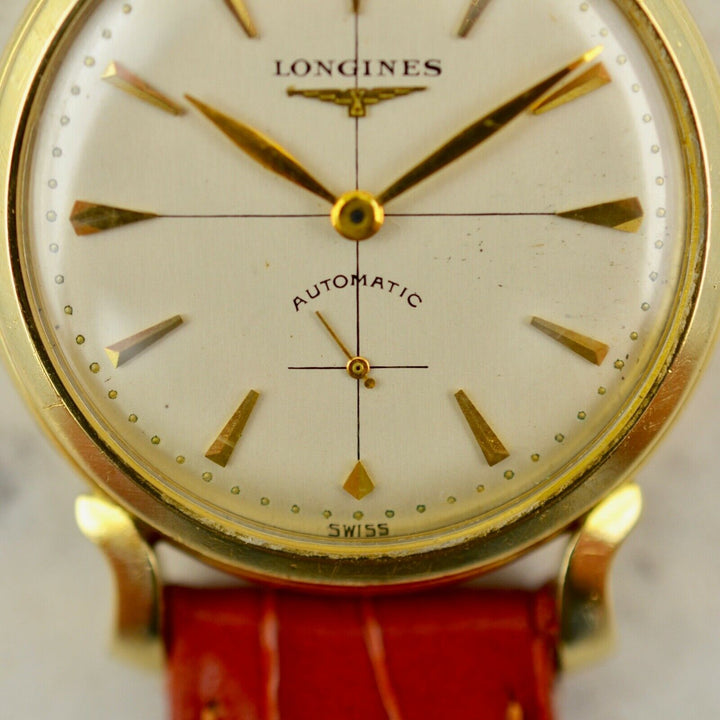 1954年　ヴィンテージ ロンジン 自動巻きカラトラバ 腕時計 22A 14k イエローゴールド製