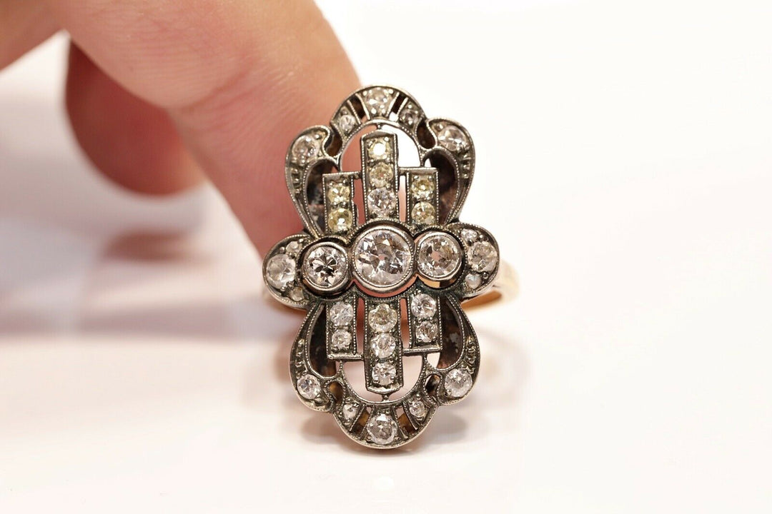 アンティーク アールデコ 14K ナチュラルダイヤモンドのリング