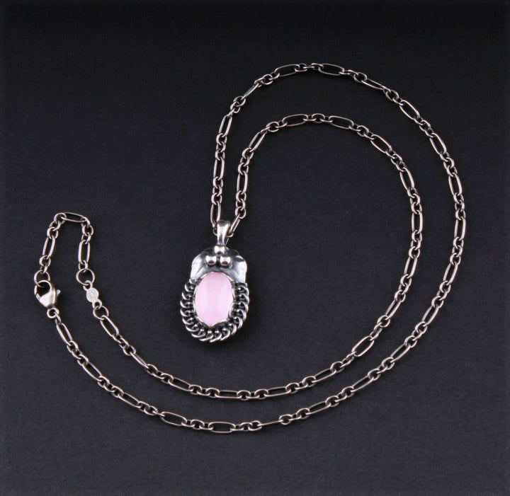 GEORG JENSEN Sterling Pendant of The Year 1992 w. Rosa Quartz. VERY RARE.