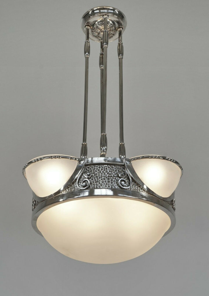 RARE FRENCH 1930 ART DECO CHANDELIER ......... lamp muller degue daum era France