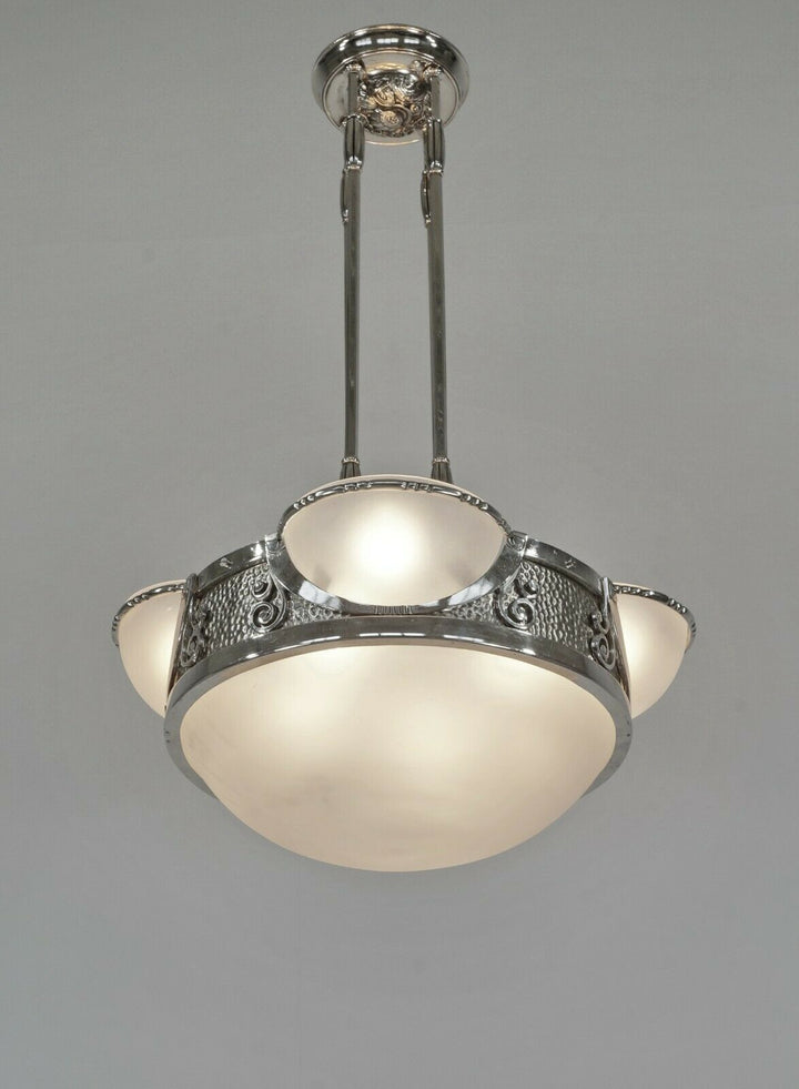 RARE FRENCH 1930 ART DECO CHANDELIER ......... lamp muller degue daum era France
