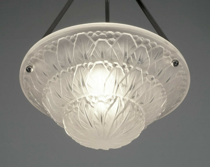 HETTIER VINCENT & BACCARAT : FRENCH ART DECO PENDANT ... chandelier lamp muller