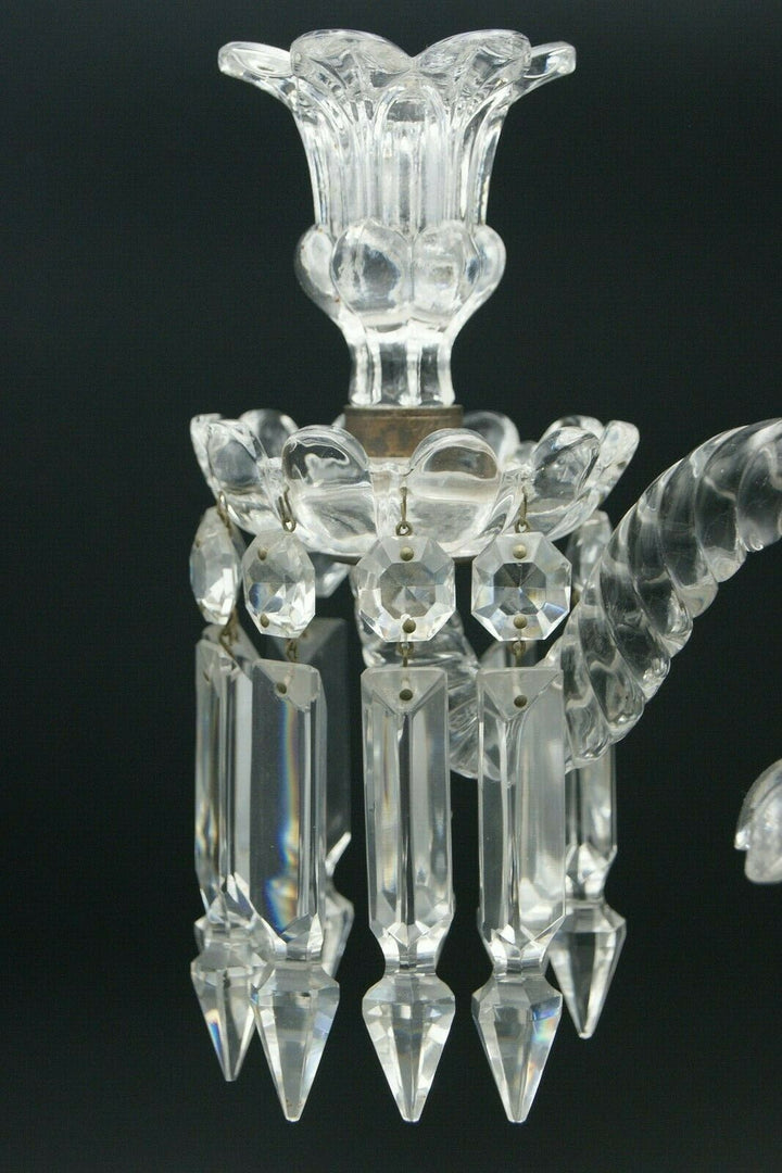 BACCARAT MEDALLION 4 LIGHTS CANDELABRA 3 ARMS BOBECHES PRISMS CRYSTAL FRANCE 682