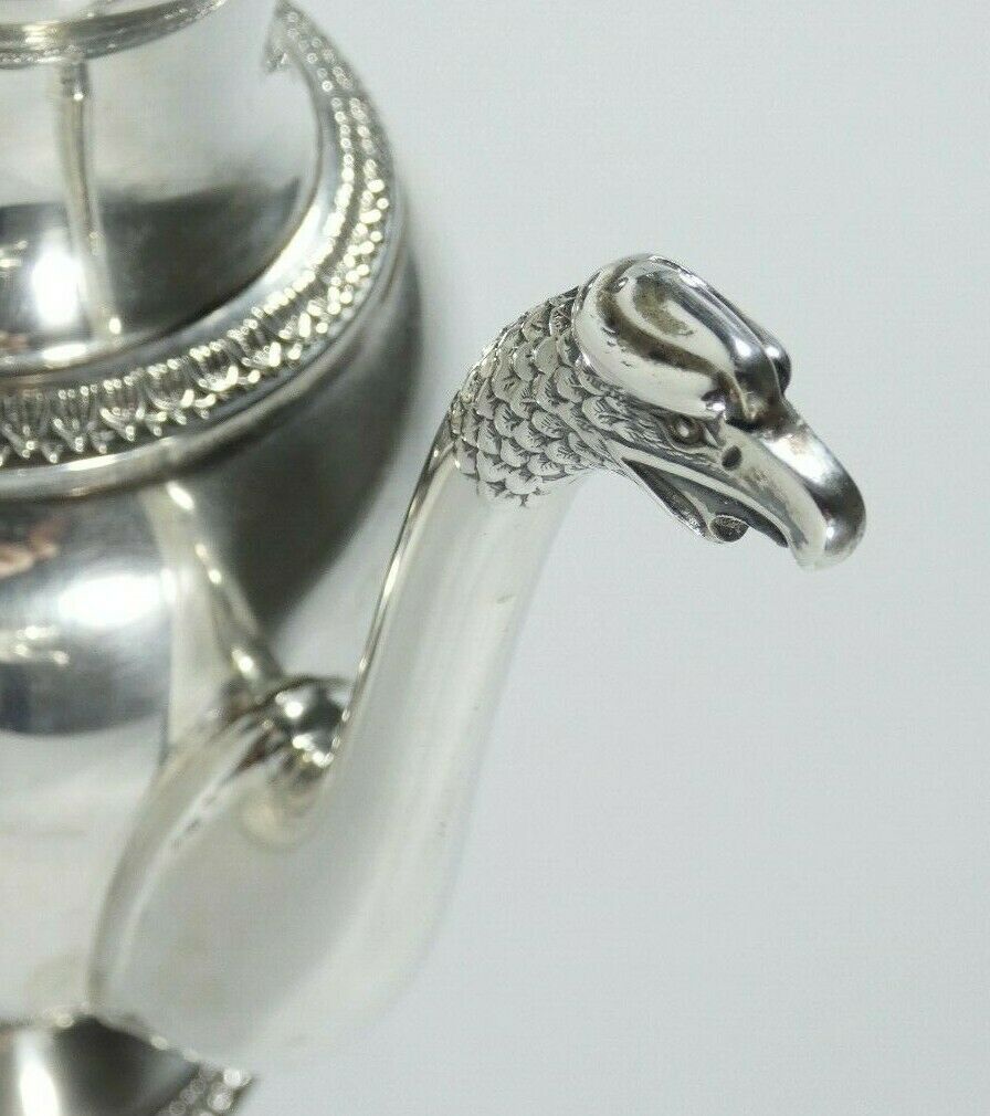 アンティークアール・デコ、イタリアン・シルバー800ティーポット、1940年頃