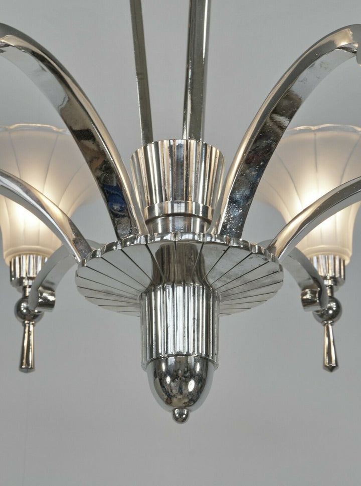 H.PETITOT : FRENCH 1930 ART DECO CHANDELIER ............. Muller frères France