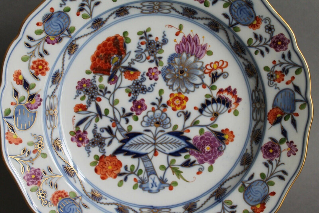 Speiseteller Teller D 25 cm 1.Wahl Meissen Buntes Zwiebelmuster Knaufzeit (A)