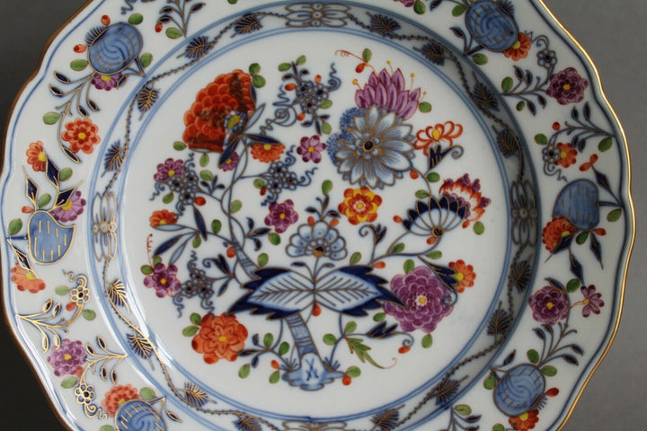 Speiseteller Teller D 25 cm 1.Wahl Meissen Buntes Zwiebelmuster Knaufzeit (A)
