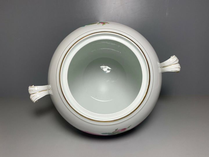 GROSSE MEISSEN BOWLE DECKEL TERRINE BLUMEN ROSEN ROSENMALEREI GUTER ZUSTAND