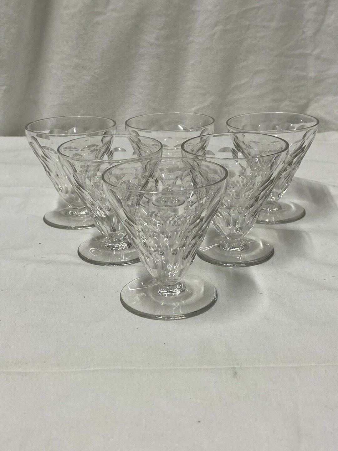BACCARAT 6 VERRES À VIN BLANC CRISTAL DÉCOR ÉCAILLE MODÈLE CHAUNY LOT 2.