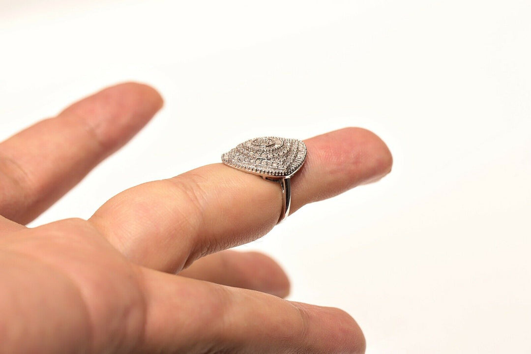 ヴィンテージ アールデコ 9K ナチュラルダイヤモンドのリング