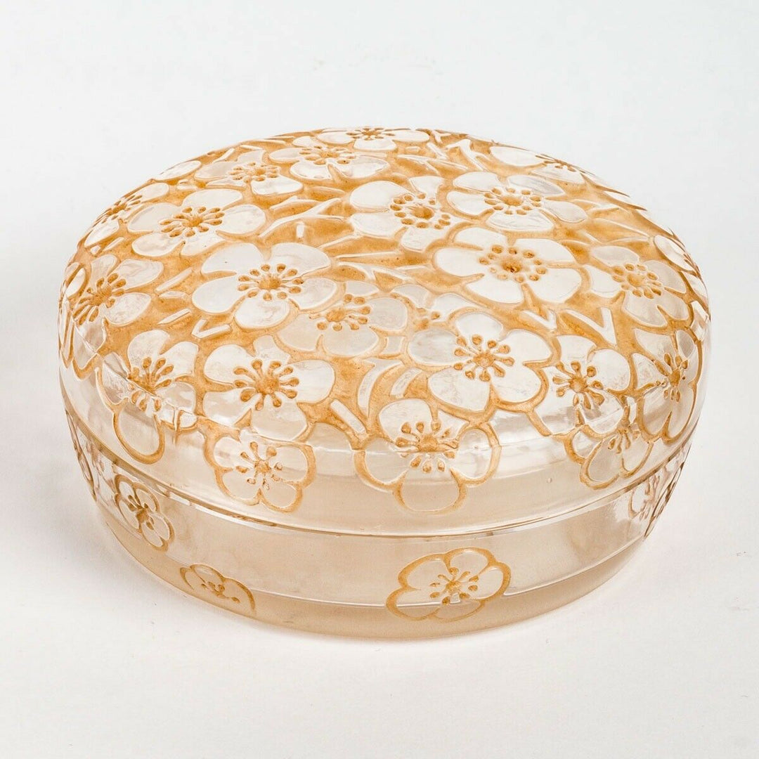 Boite Émiliane Patine Sepia René Lalique Stained Glass Box Jar R.Lalique