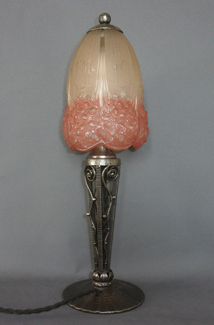 ミューラー兄弟(Muller  Frères)　アジサイの花のランプ　エティエヴァンソン『Hettier&Vincent』合作