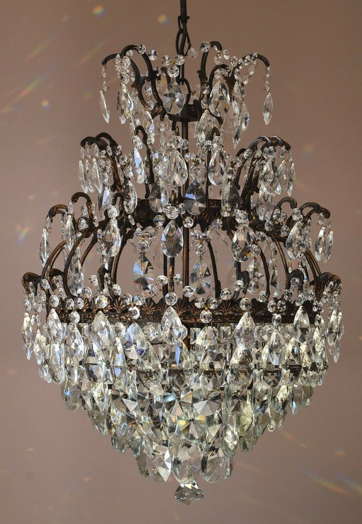Opulent French Style Vintage Crystal Chandelier Antique Lighting Home Light Lamp
