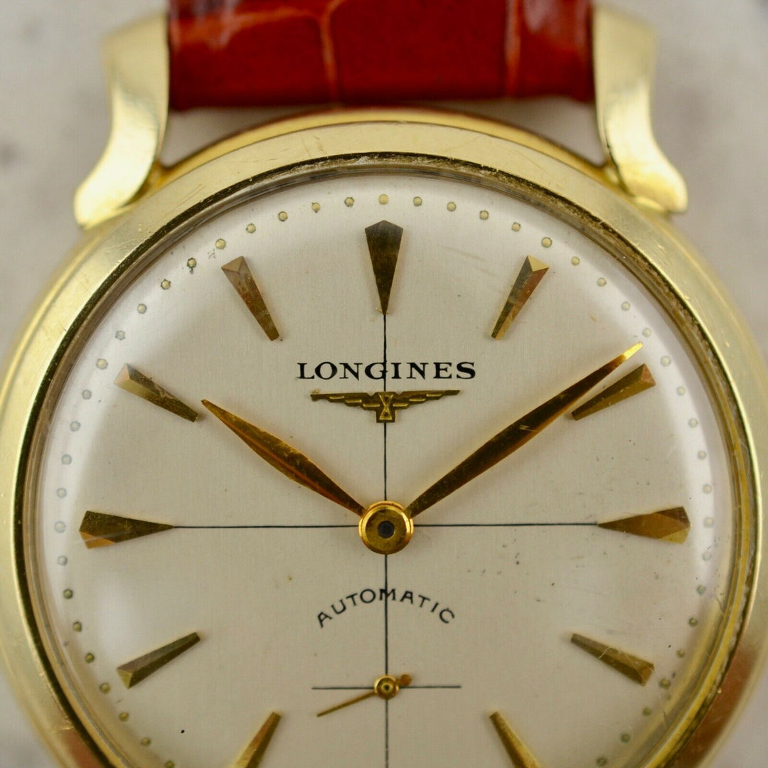 1954年　ヴィンテージ ロンジン 自動巻きカラトラバ 腕時計 22A 14k イエローゴールド製