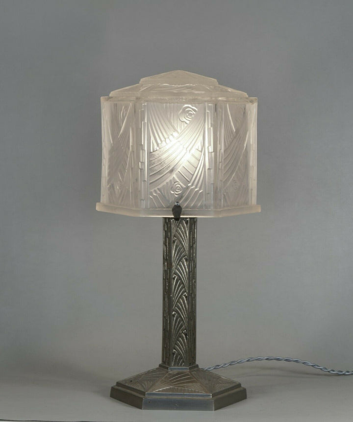 HETTIER & VINCENT : RARE FRENCH ART DECO LAMP 1930 ..... des hanots France 1925